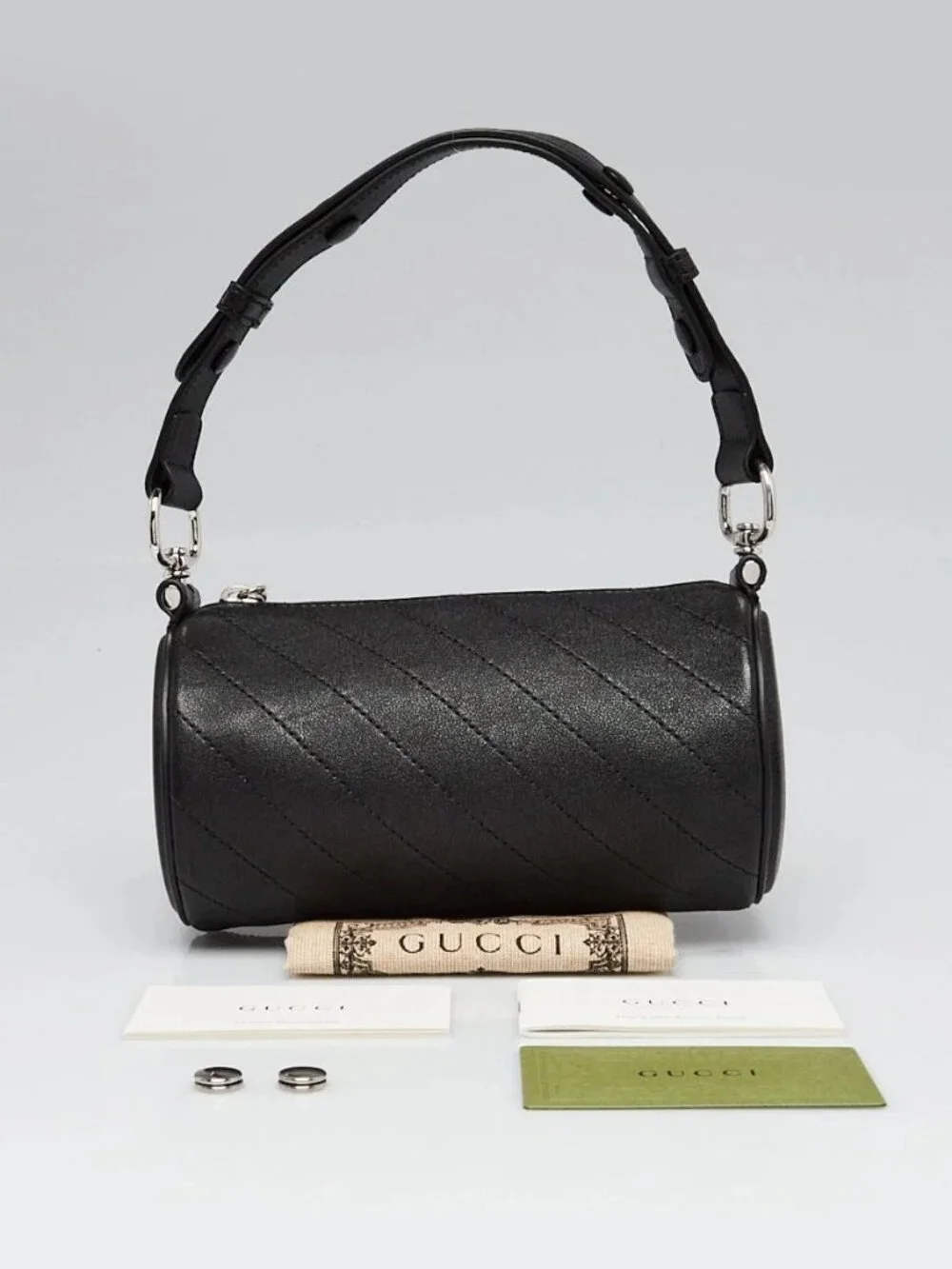 Gucci Black Leather Blondie Mini Barrel Bag - Picture 2 of 11